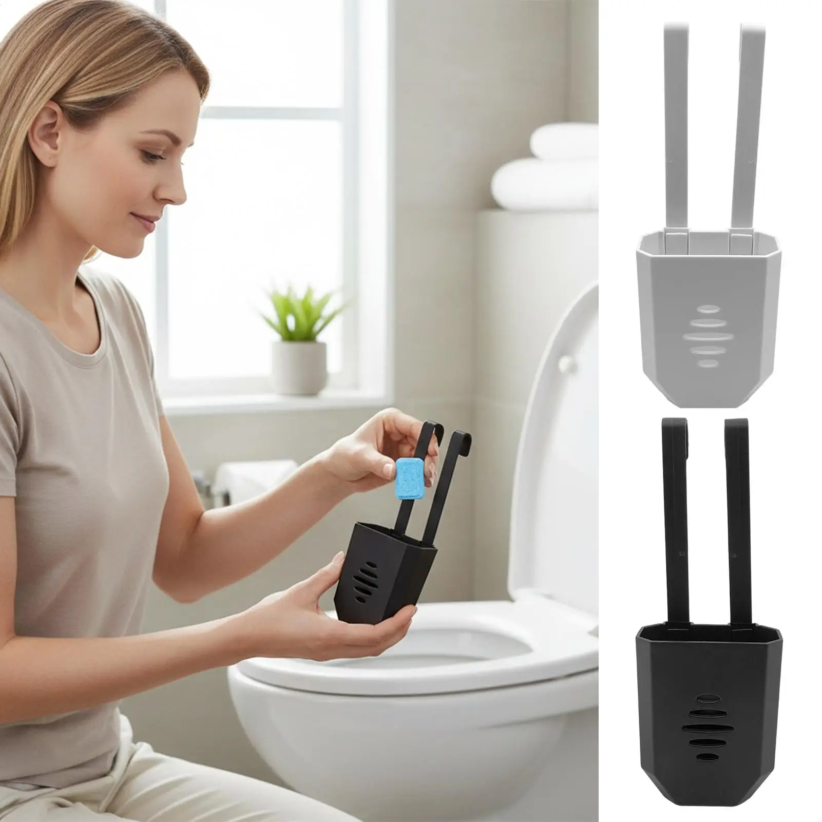 

Toilet Tank Cleaning Tablet Holder Adjustable Agent Carrier Toilet Water Tank Cleaner Bracket for Home Dormitory Hotel