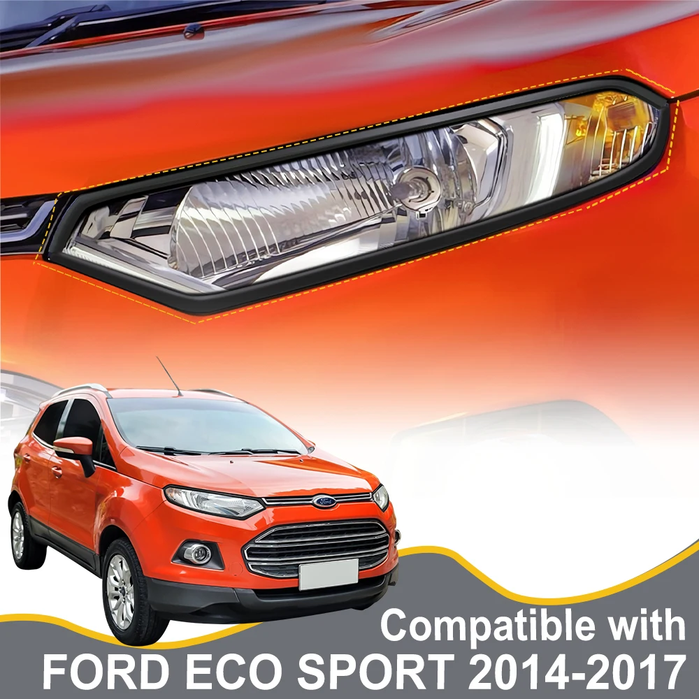 

Чехлы на фары для Ford Ecosport 2014 2015 2016 2017, ABS, матовый черный, Стайлинг автомобиля, защита для фар, автозапчасти, аксессуары