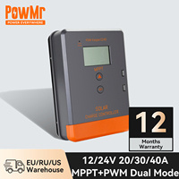 PowMr MPPT Solar Charge Controller 12V 24V 40A 30A 20A Battery Solar Regulator