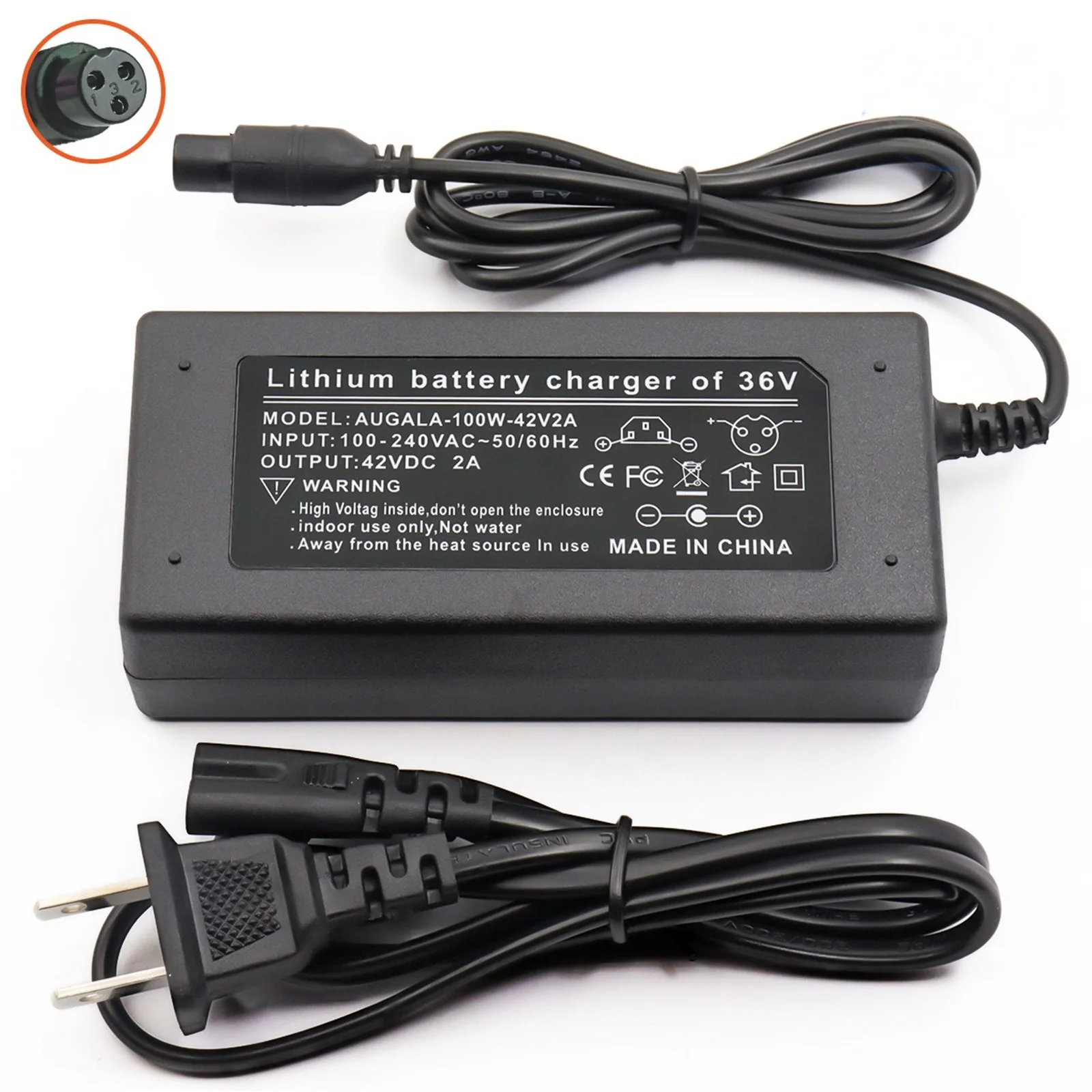 42v 2a Electric Scooter Charger 36v Lithium Battery Charger Balance Car Power Adapter Drift Car Charging Tool Us Plug Electronic