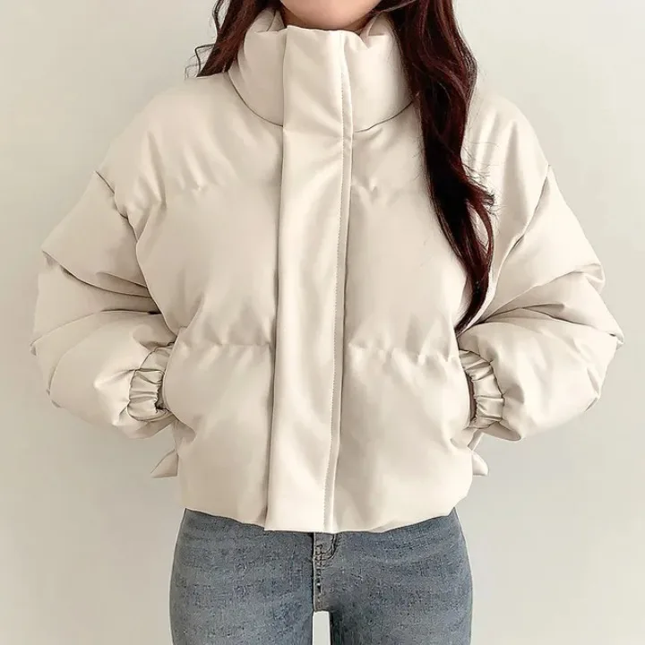 시크한 가을 겨울 오트 티엔드 PU 가죽 코튼 재킷 루즈핏 다용도 레트로 스타일 안티에이징 아우터웨어 코트