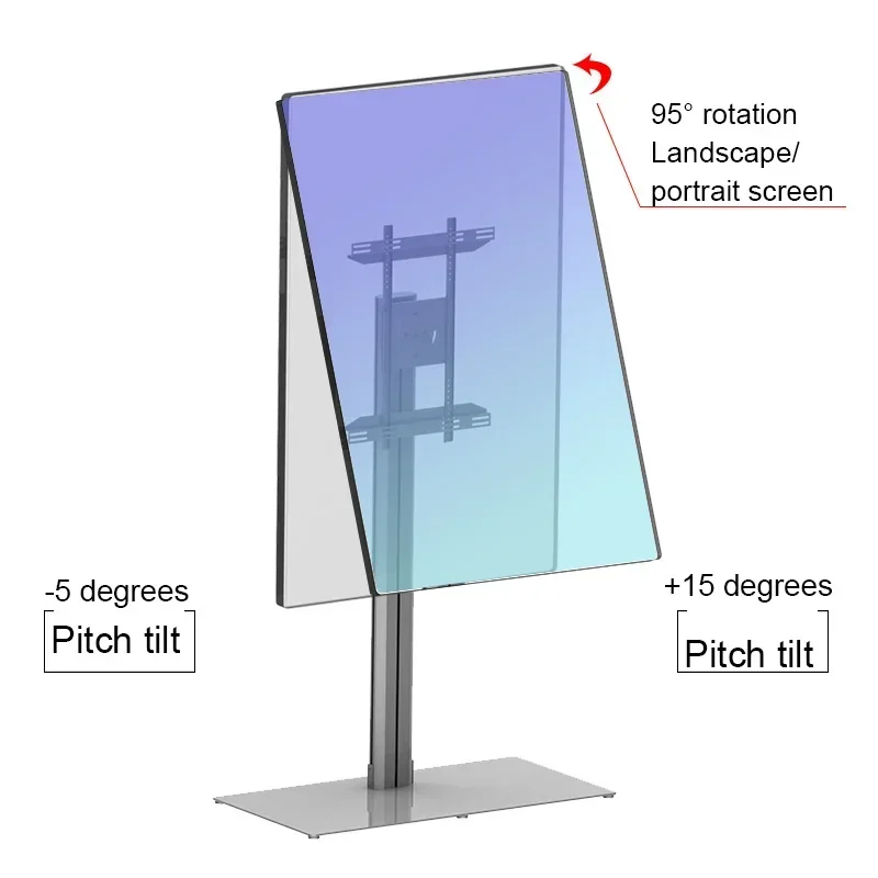 New Landscape & Portrait Public TV Floor Stand Floorbase Screen 30-60