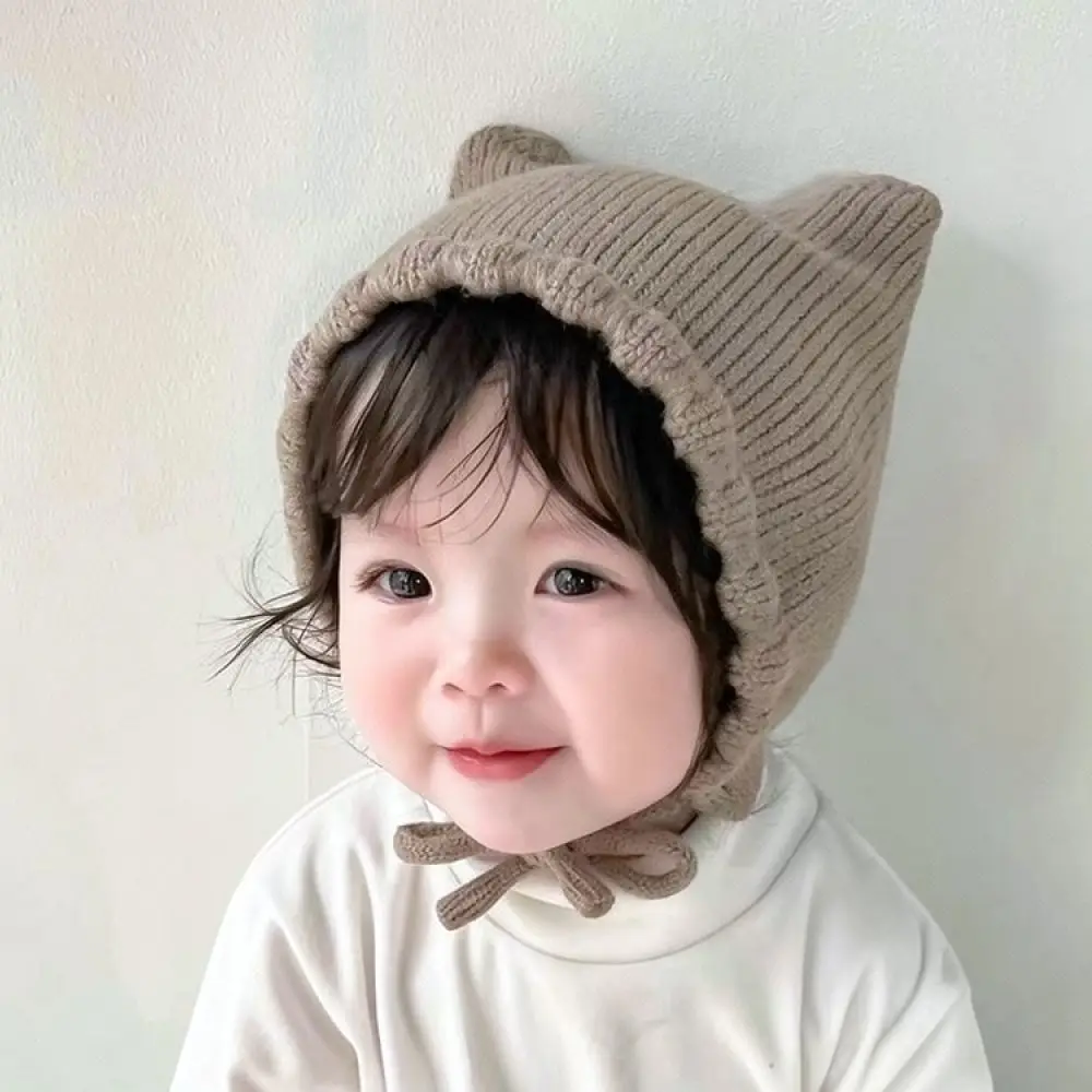 Winter Newborn Baby Knit Hat Cute Devil Horn Ear Protection Beanie Soft Warm Infant Cap For Boys Girls Daily Accessories
