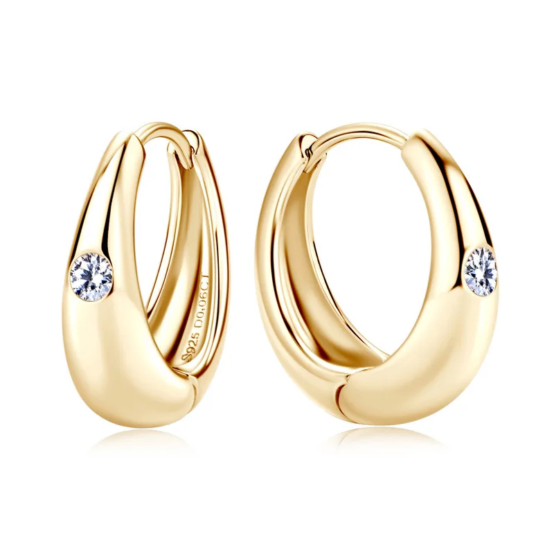 

925 silver moissanite earrings, European and American light luxury women's high-end sense of fashion personality