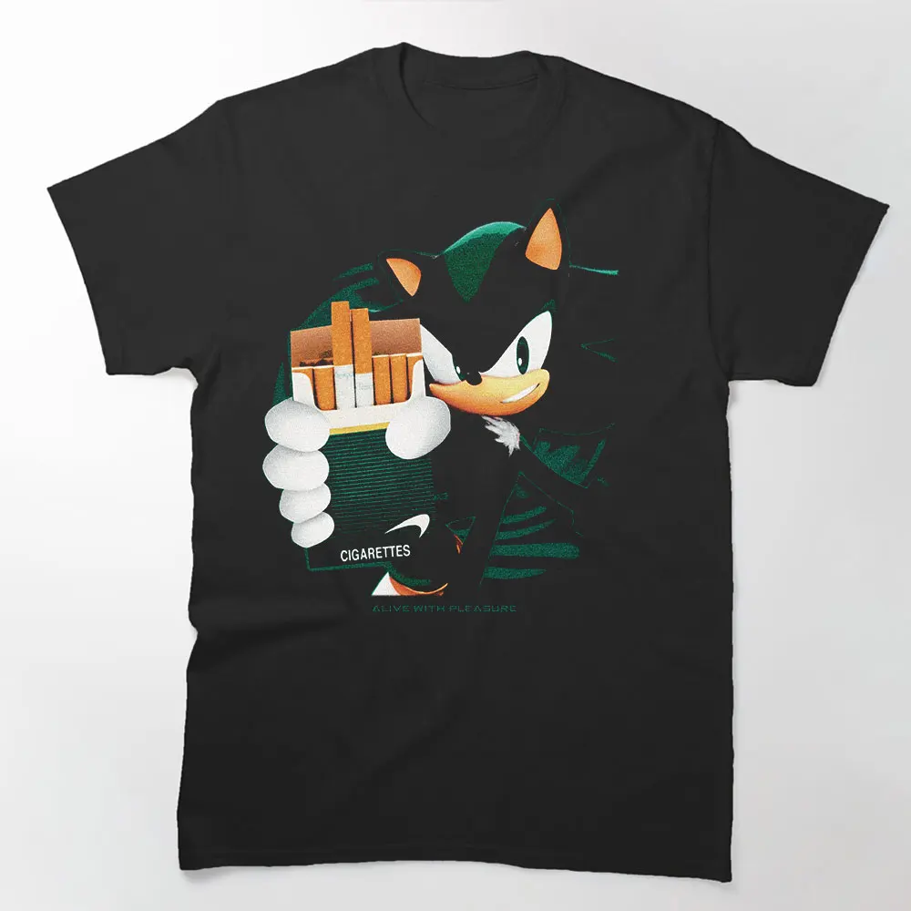 

Alive with pleasure Funny Sonic Shadow the Hedgehog Gift T shirt All size Tops Anime Graphic Print Y2k Clothes Cartoon Tee