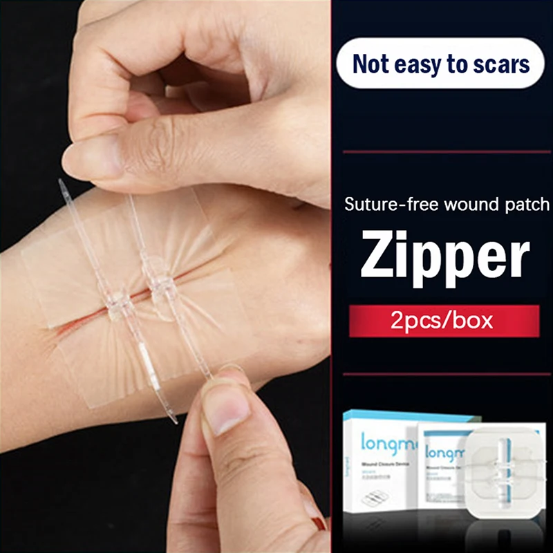 Zip Stitch Wound Bandages Emergency Wound Closures Adhesive Seamless Cuttable Fast Suture Breathable Painless Waterproof Bandaid