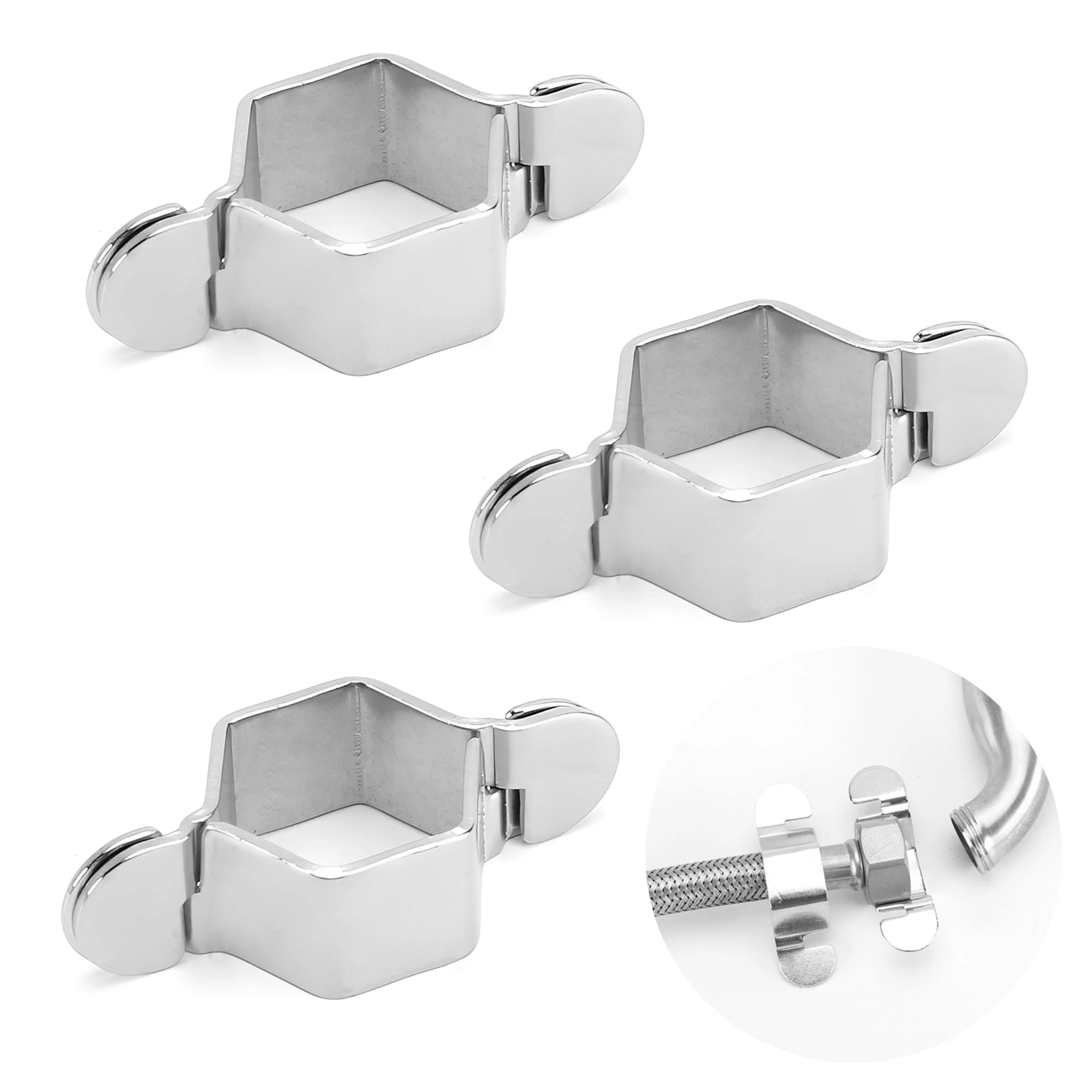 1PC Silver Metal Faucet Hexagon Nut Spanner Repair Tool Hexagon Nut Detachable Kitchen Faucet Tap Inlet Hose Spanner Wrench