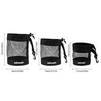 Pochette noire pour balle de Golf, avec maille en Nylon de haute qualité et Clip en plastique suspendu, pratique à accrocher sur le sac de Golf, 1 pièce 3