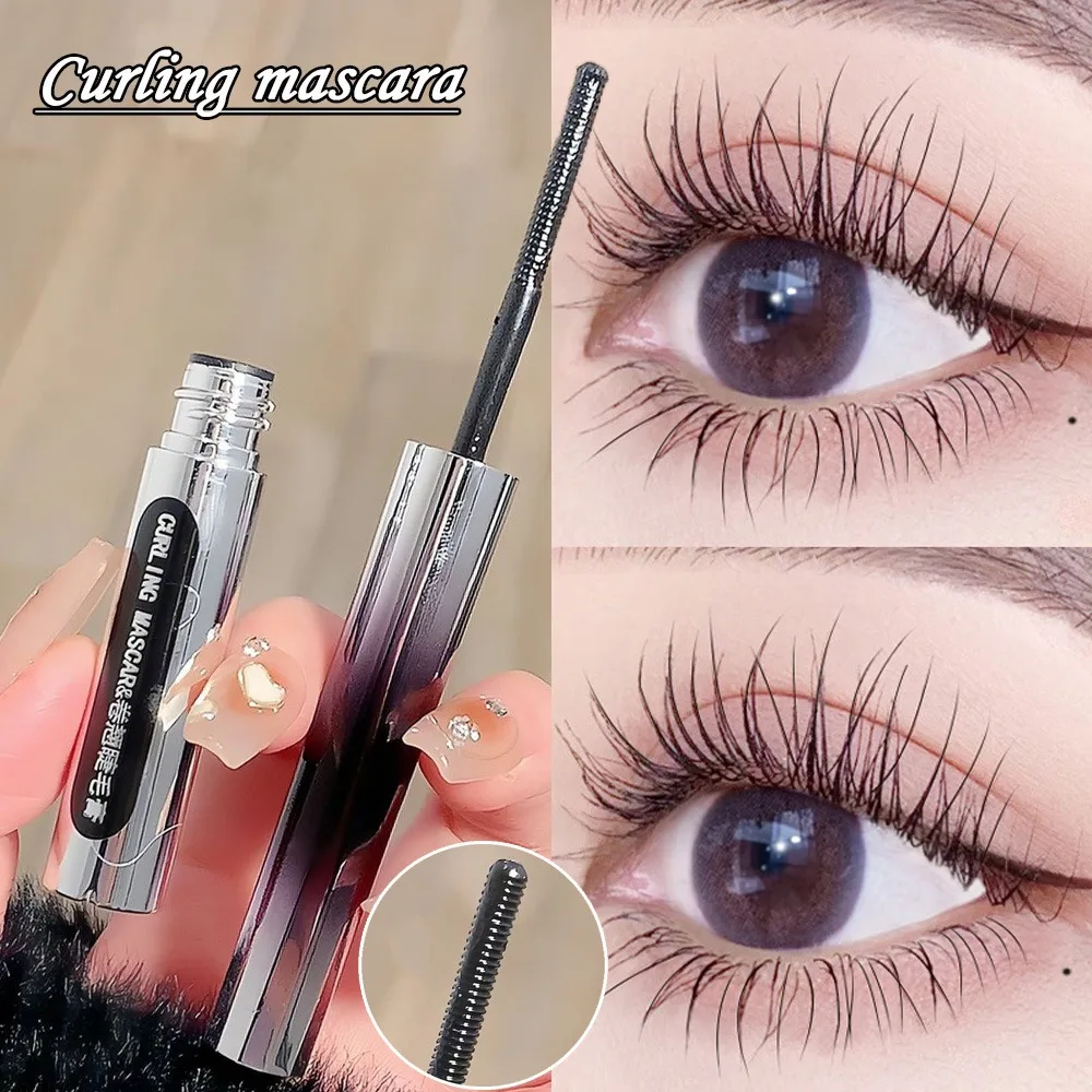 Máscara de pestañas de hierro y Metal, cepillo ultrafino de fibra de seda, negro, marrón, resistente al agua, duradero, rizado, extensiones de pestañas de secado rápido, maquillaje de ojos