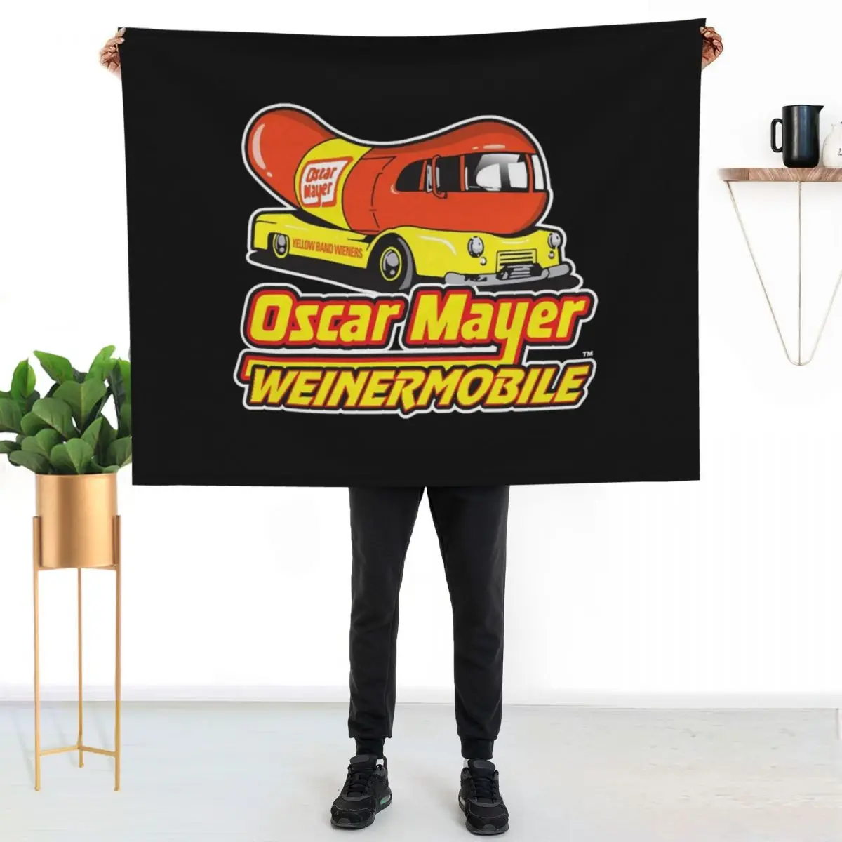 Oscar Mayer Wienermobile Throw Blanket Wrinkle Resistant Lightweight Blanket