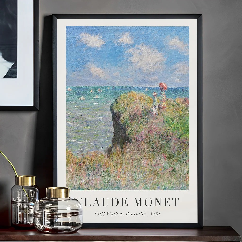 Impressionismus-Künstler Claude Monet Poster, selbstklebendes Kunstposter, Whitepaper-Drucke, Poster, Kunstwerk, ästhetische Kunst, Wandmalerei