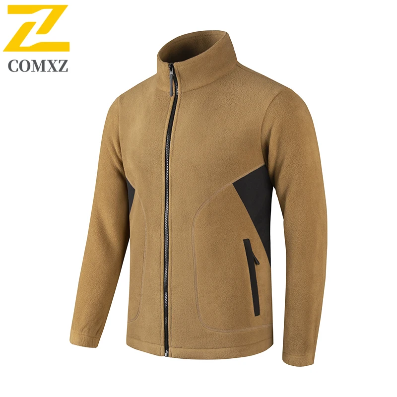 

Winter Fleece Jacket Round Neck Hiking Sport Fleece Lined Warm Parka Solid Color Outdoor Cold Resistant Soft Comfort Cotton Coat