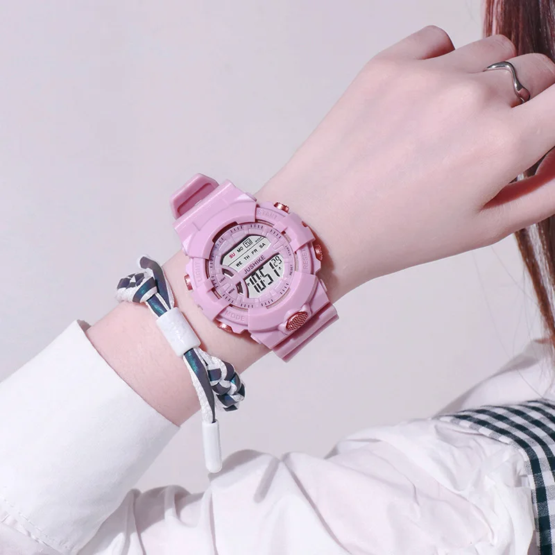 Fashion Digital Watch for Women Girls LED Digital Electronic Wristwatch Multifunction Clock