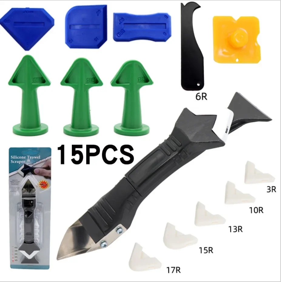 New Caulking Tool Set Glass Glue Scraper Corner Angle Tools Kit Joint Filling Edge Trimming