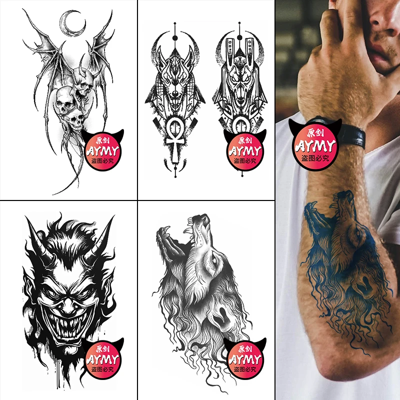 temporary tattoos adult man waterproof arm and shoulder tattoos for men stickers wedding Ephemeral semi-permanent tattoos pack