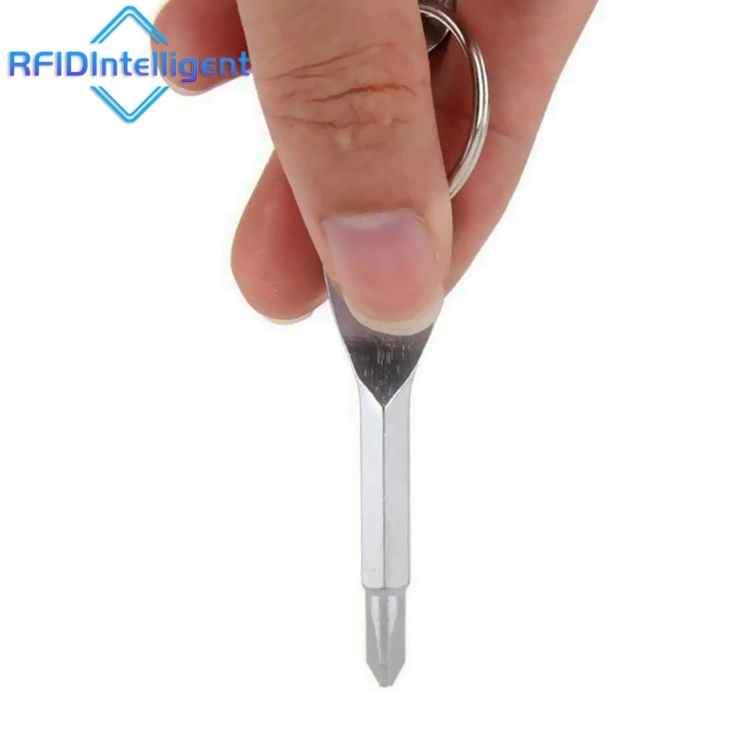 Chaveiro de bolso para autodefesa, conjunto de ferramentas multifuncional portátil de sobrevivência edc, chave de fenda, ponto cruz, preto e prata