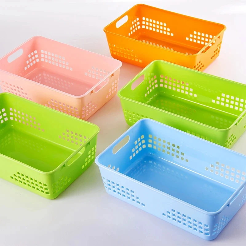 10-piece Storage Basket Versatile Children Toys Desk Snacks Bathroom Supplies Plastic Organizer Kitchen Hollow Vegetable Baskets