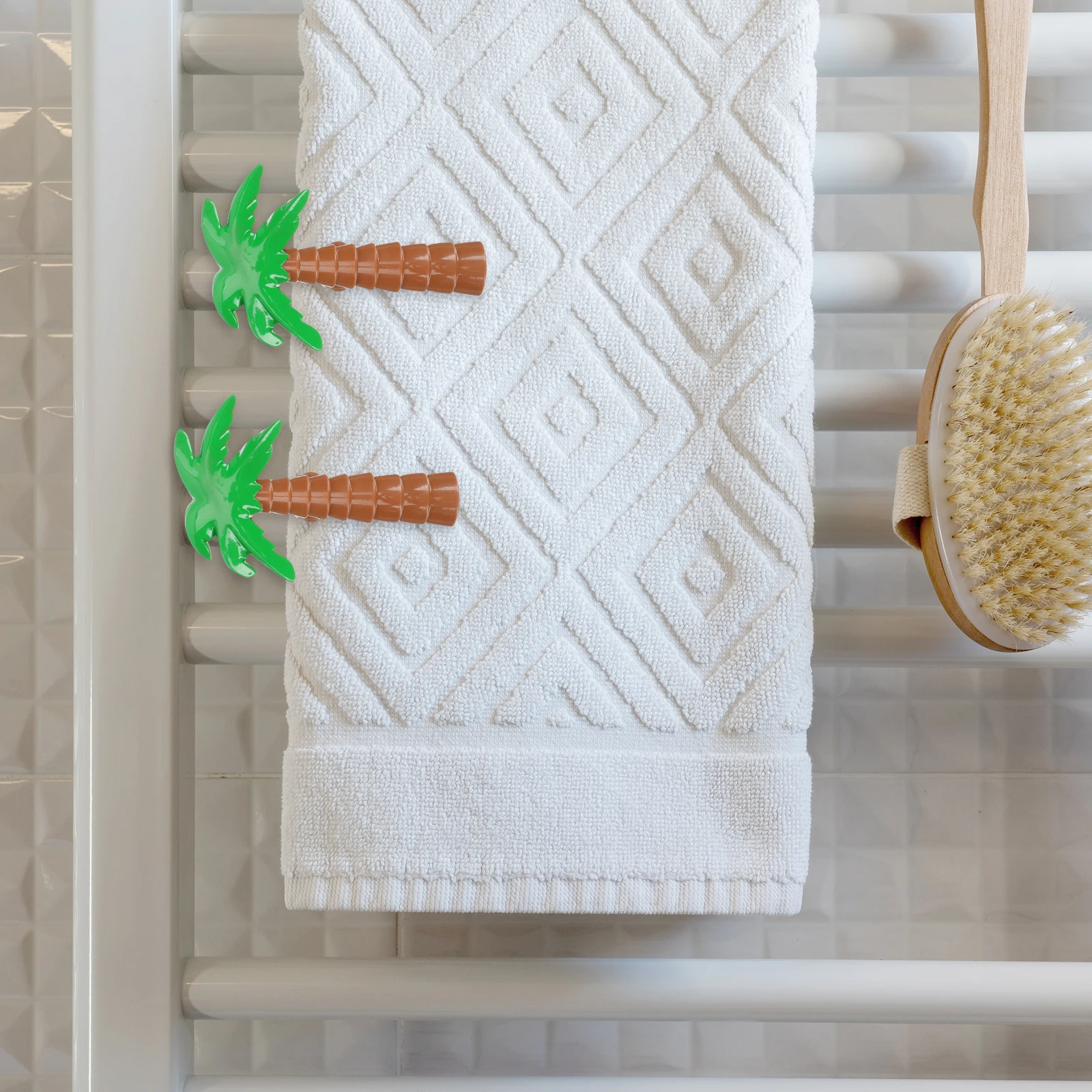 2 szt. Klipsy do ręczników w kształcie palmy kokosowej, plastikowe klamry do ręczników plażowych, do pościeli, kołder, suszenia, wiatroodporne klipsy do mocowania ubrań, klipsy do łodzi wycieczkowych