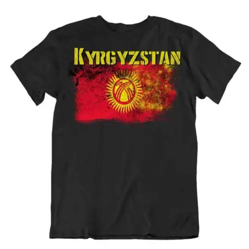 Kyrgyzstan flag Tshirt T-shirt Tee top city map yurt tent folk hero GOOD TRICOT