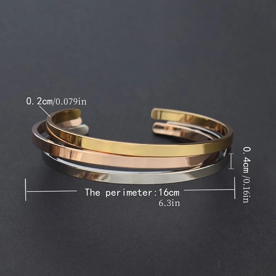 1PCS  DIY Bracelet Blanks Copper Alloy /  Stainless Steel Cuff Bangle Diy Jewelry Engraving Bracelet Accessories