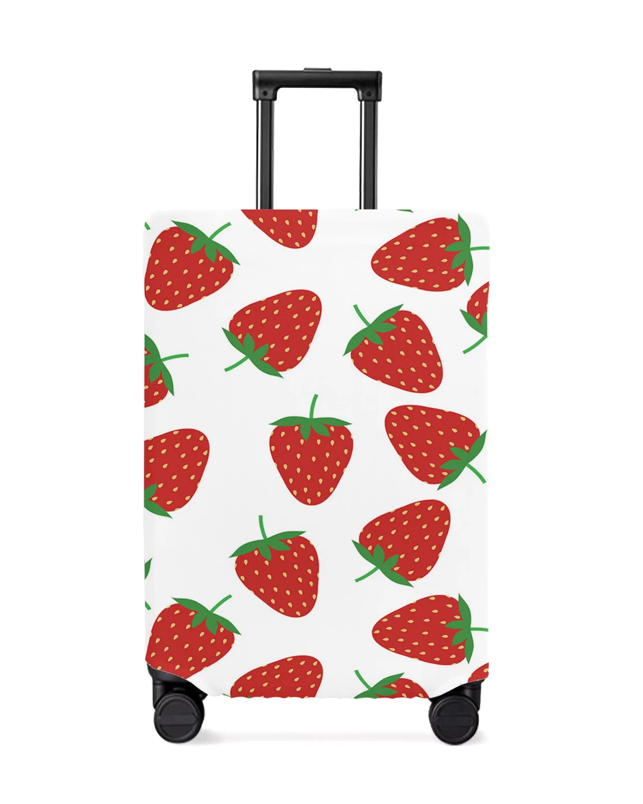 Fruit Strawberry White Travel Luggage Protective Cover for Travel Accessories Suitcase Elastic Dust Case Protect Sleeve