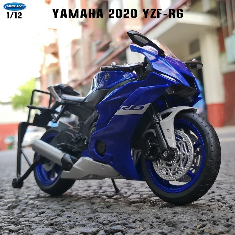 Welly 1:12 Hot New Style YAMAHA 2020 YZF-R6 HONDA 2020 Original Authorized Simulation Alloy Motorcycle Model Toy Car Collecting