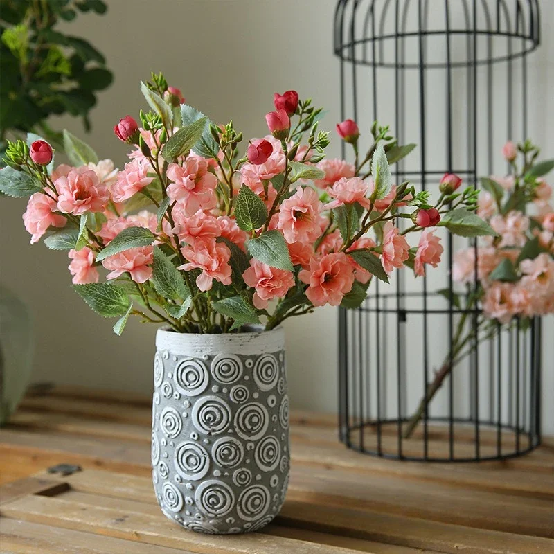 45cm 5 Frok Camellia Silk Flowers for Home Table Wedding Home Decoration Flower Arrangement Plantas Artificiales Para Decoracion
