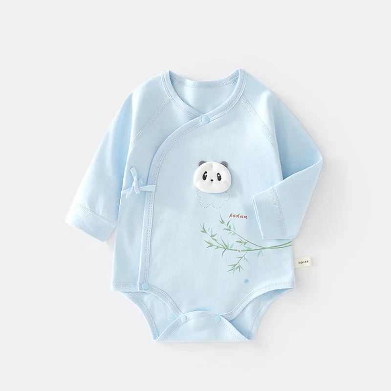 Baby-Strampler für Frühling und Herbst, Dreieck-Strampler aus Baumwolle, Langarm-Overall für Neugeborene, Nahtloser Klasse-A-Strampler