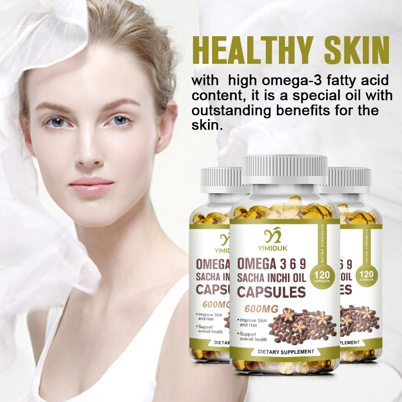 Organic Source of Omegas 3, 6 and 9 Sacha Inchi Oil Capsules Supports Gut Health Improve Skin Reduces Inflammation