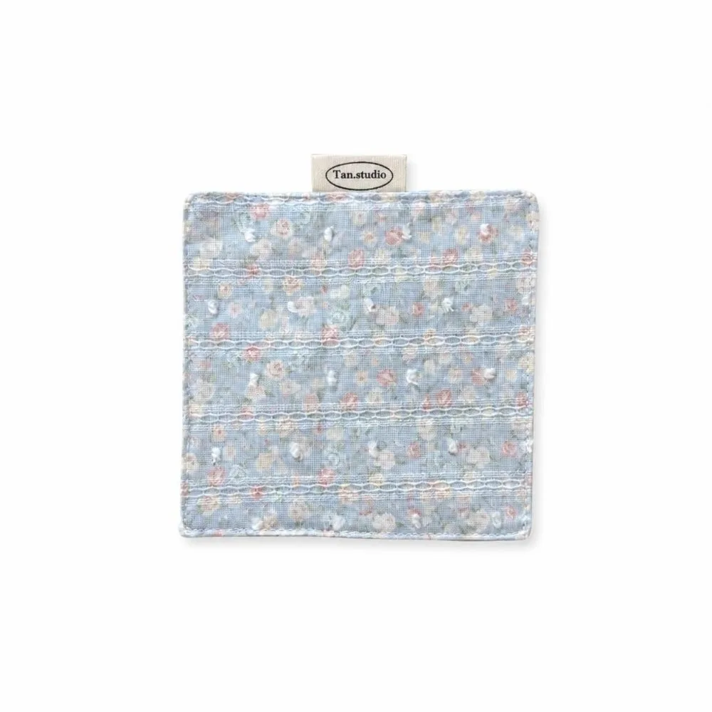 New Floral Cotton Coaster Stripe Series Embroidery Water Cup Mat Non-Slip Bowknot Western Food Mats Home Decor