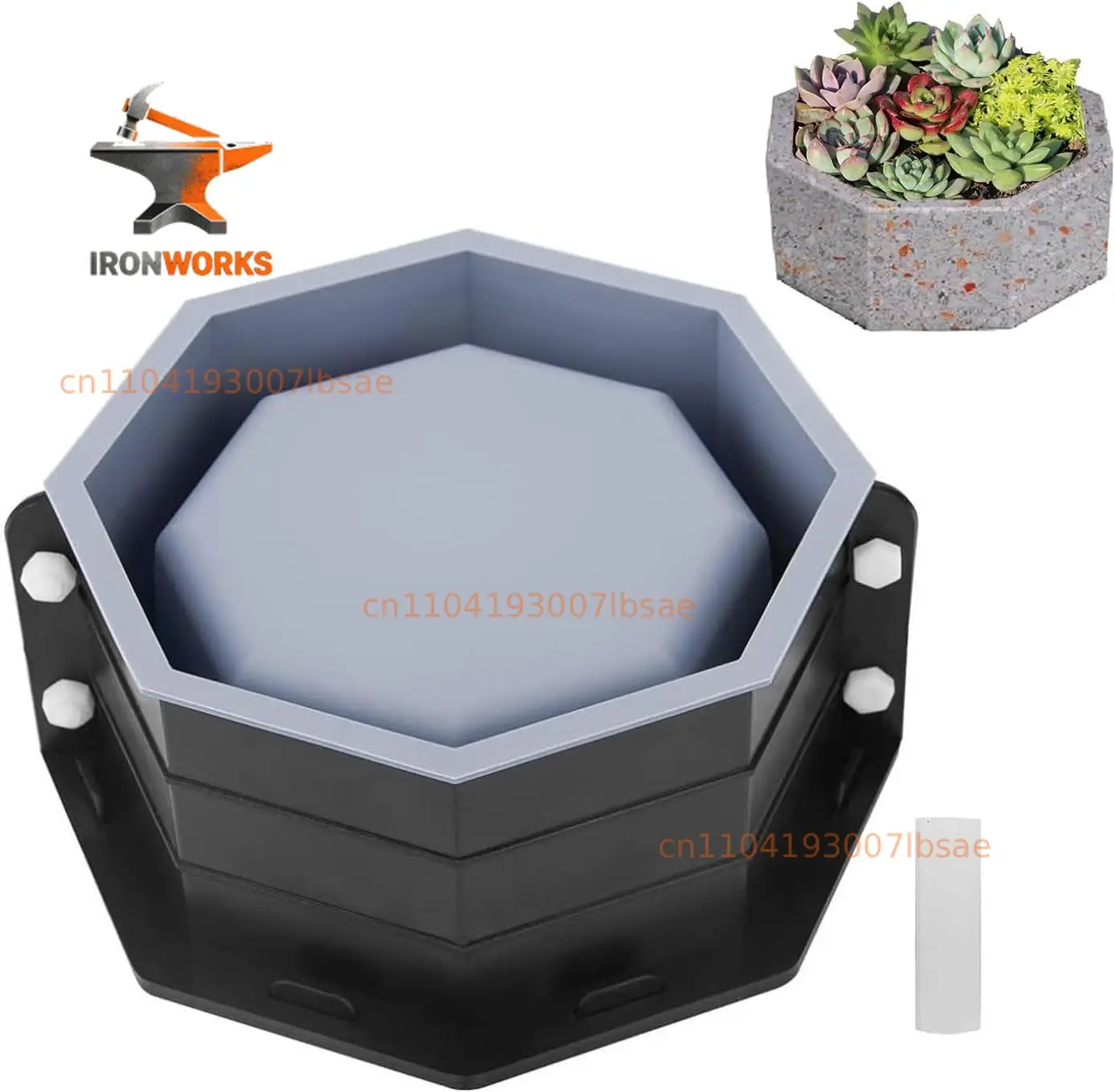 Container for Succulent Bonsai Dec Silicone Planter Molds Concrete Flower Pots, Large Planter Mold Octagonal Shape DIY Pots
