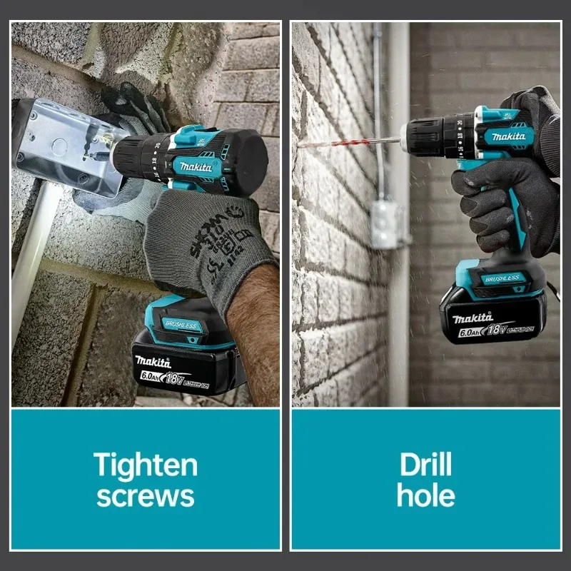 มากีต้า DDF487 สว่านไขควงไร้สาย 18V, ไขควงกระแทกไฟฟ้าแบบไร้แปรงถ่าน, เครื่องมือไฟฟ้าแบบชาร์จได้