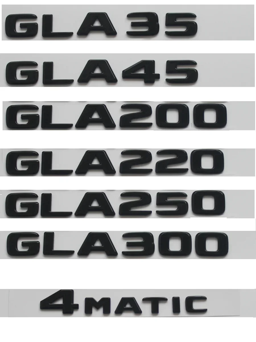 QA Gloss Black for Mercedes Benz FWD X156 H247 GLA35 GLA45 AMG GLA180 GLA200 GLA220 GLA250 GLA250e GLA180d GLA220d Trunk Emblems