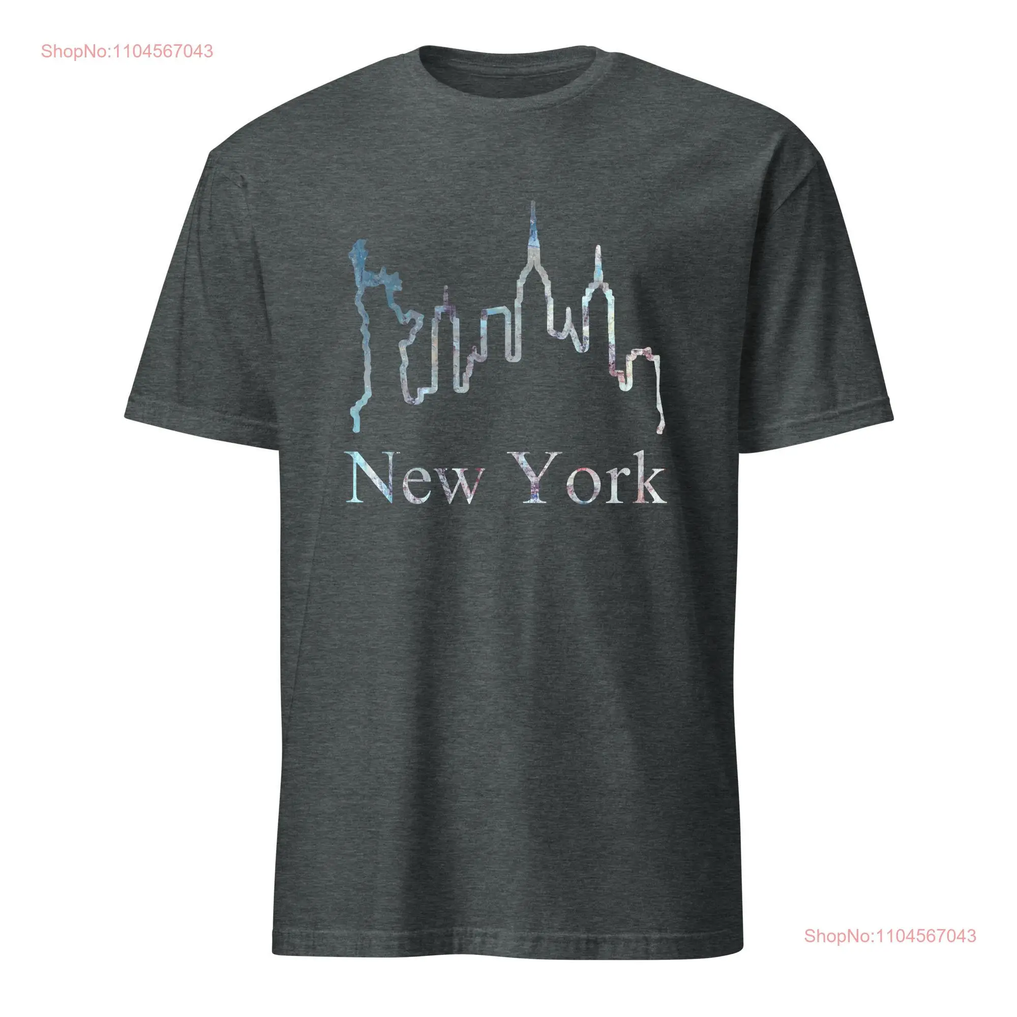 New York Skyline  T Shirt Abstract Line Art Cityscape Fashion Top NYC Idea long or short sleeves