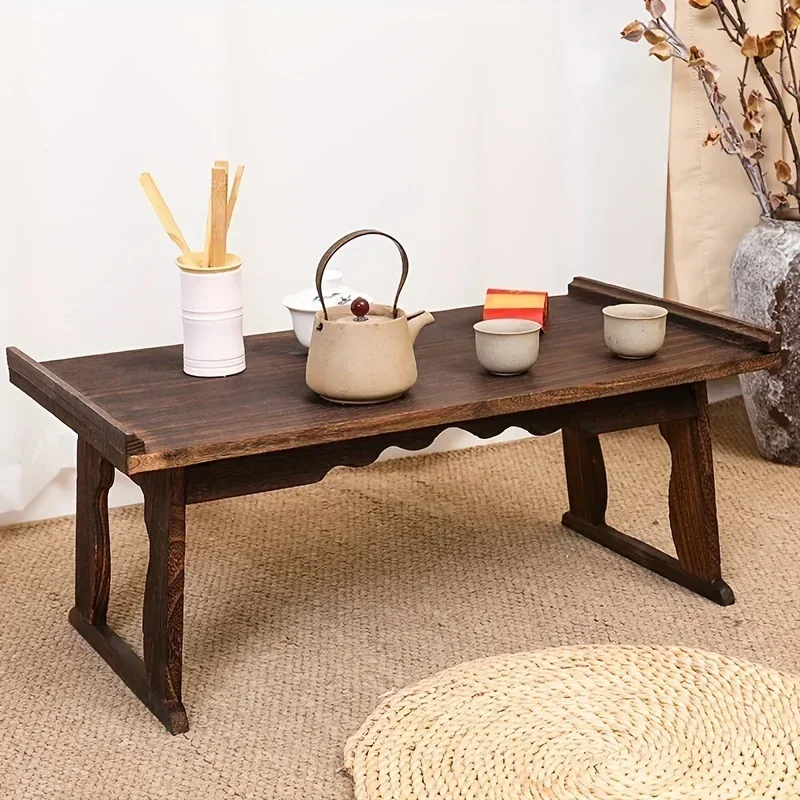 Floor Table Altar Table Paulownia Folding Design Low Meditation Table for Sitting on The Floor Chinese Japanese Table Tatami