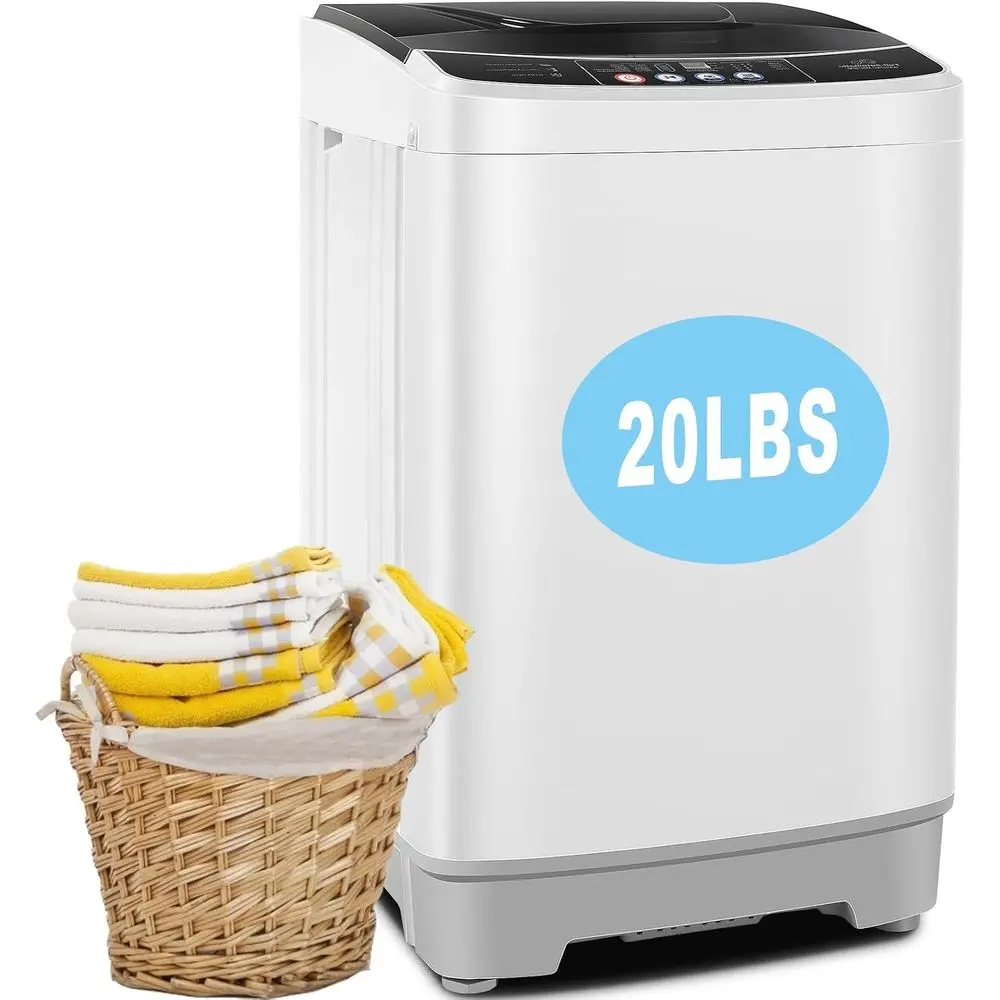 20Lbs Portable Washing hine Portable Washer, 2.8 Cu.t Washer and Dryer Combo with Drain Pump, 10 Progs 8 Water Level Compact Lau