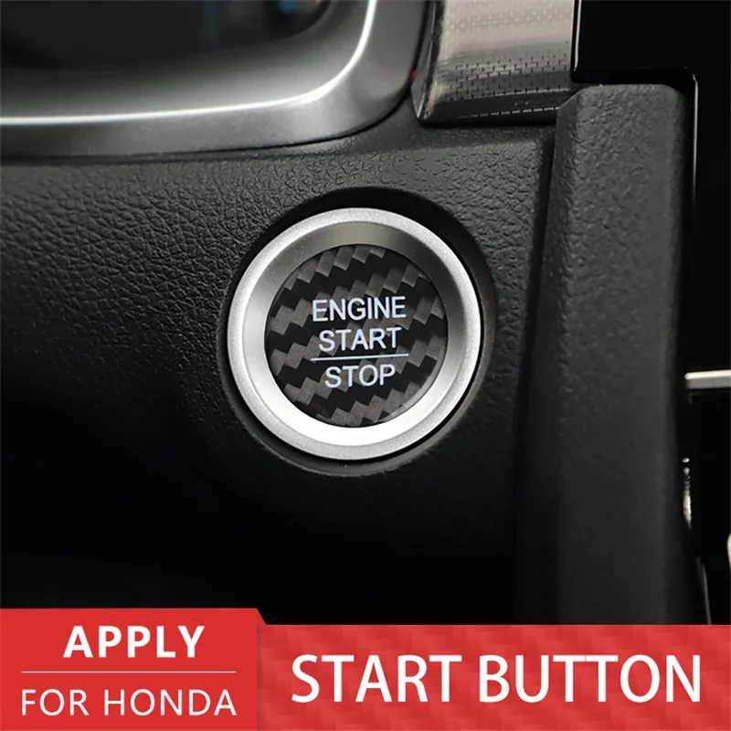 For Honda Envix Car Engine Start Stop Button Cover Real Carbon Fiber Sticker 2018 2019 2020 2021