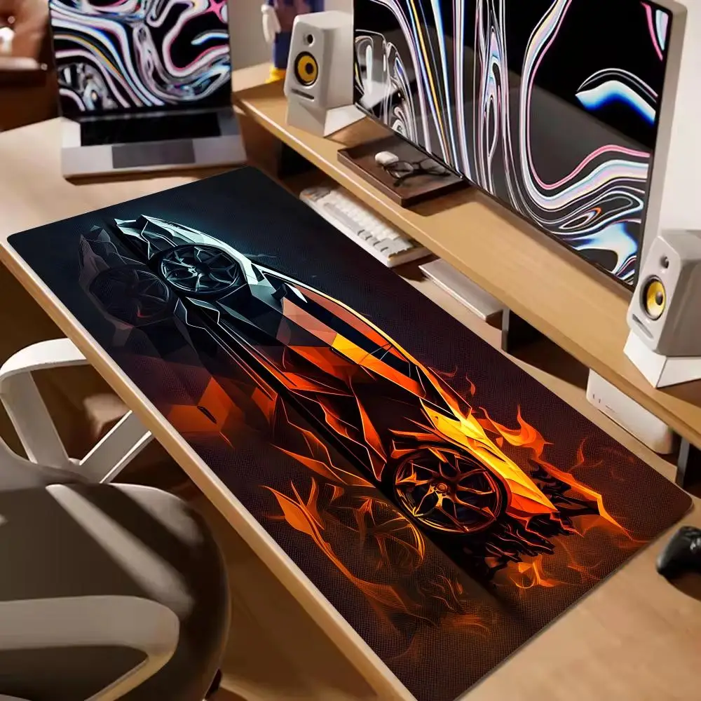 

1 шт. крутой автомобильный коврик для мыши, большой компьютерный офисный игровой настольный коврик XXL, резиновые противоскользящие коврики для клавиатуры с прошитыми краями, моющиеся настольные коврики