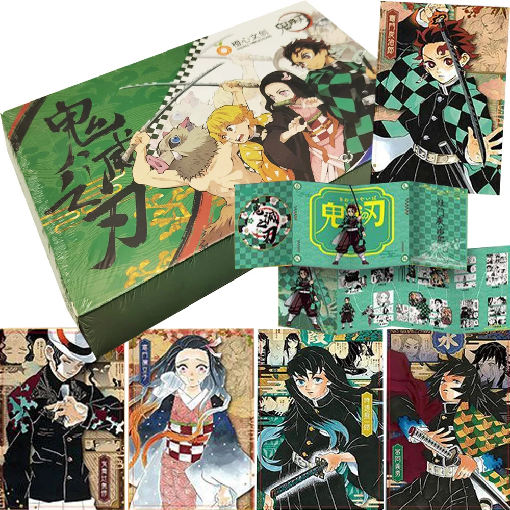 

Demon Slayer Color Paper Collection Cards Japanese Popular High Scoring Anime Character Q-version Cartoon Cute Cards Fun Gifts