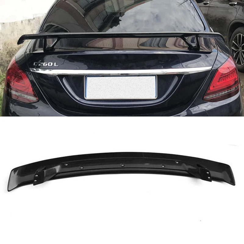 CEYUSOT FOR GT Style Real Carbon Fiber Spoiler Mercedes-benz C-class W204 W205 Sedan Universal Car Trunk Wing Tail Accessories