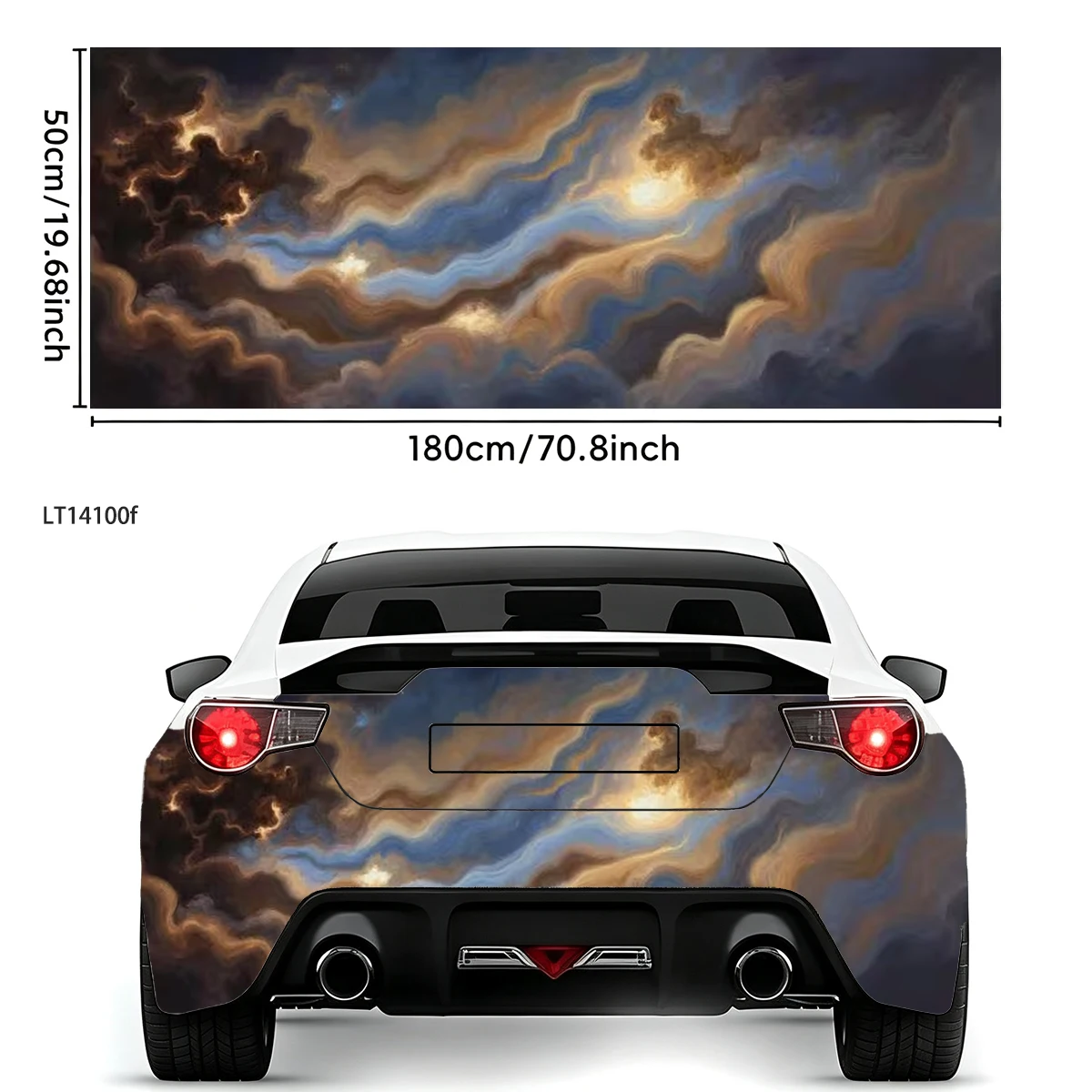 Van Gogh Style Cosmic Fluid Art Truck Tailgate Decal Waterproof Vinyl Universal Pickup Offroad Rear Gate Car Exterior Mod Decor