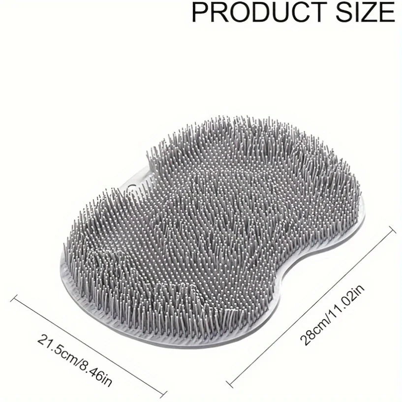 1 PC Silicone Shower Brush with Suction Cup for Easy Removal of Dead Skin On The Back and Feet, Anti Slip Bathroom Accessory