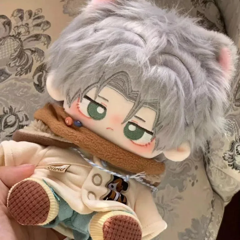 20cm Anime Role Gokudera Hayato Kawaii Cosplay Soft Plush Stuffed Doll Body With Skeleton Cartoon Plushies Kids Toy Fans Gifts