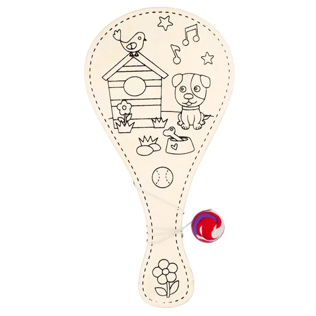 3xPainting Graffiti Toys DIY Racket Manual Painting Pat Ball Dog