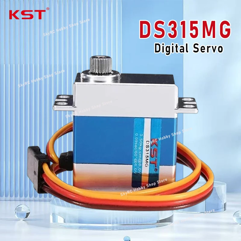 

KST DS315MG Digital Servo - 4.8KG Torque, 4.8-8.4V, Coreless, Metal Gear, CCPM/Rudder, for 450 RC Models