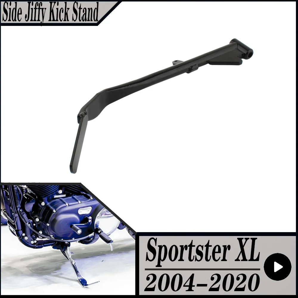 For Harley Sportster XL 204-2020  Iron 1200 Forty-Eight  Iron 883 Motorcycle Black Side Jiffy Kick Stand