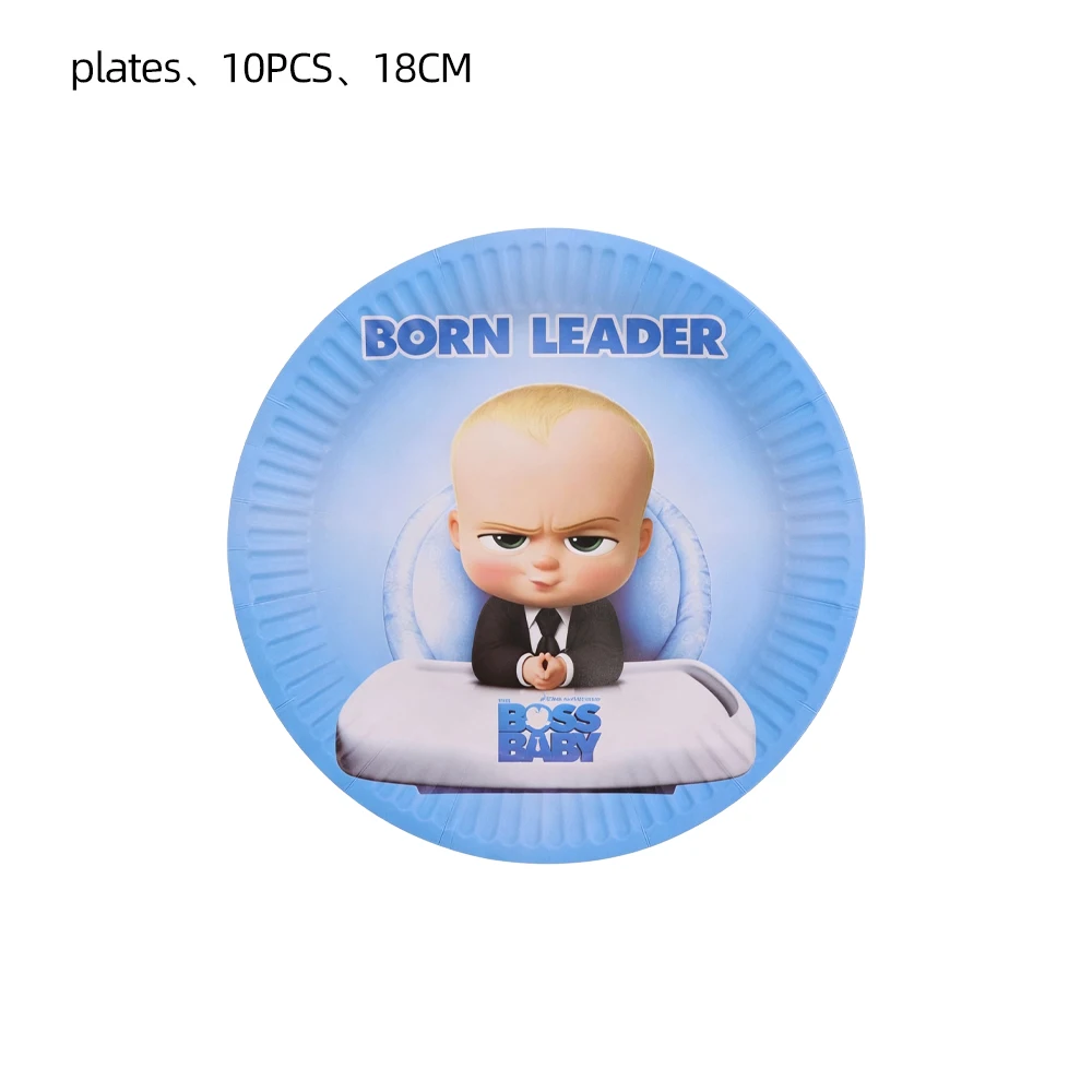 Bossed Baby Party Decoration Balloon Happy Birthday Banner Tableware Set Paper Plate Cup Napkins Tablecloth Baby Shower Supplies - view 3
