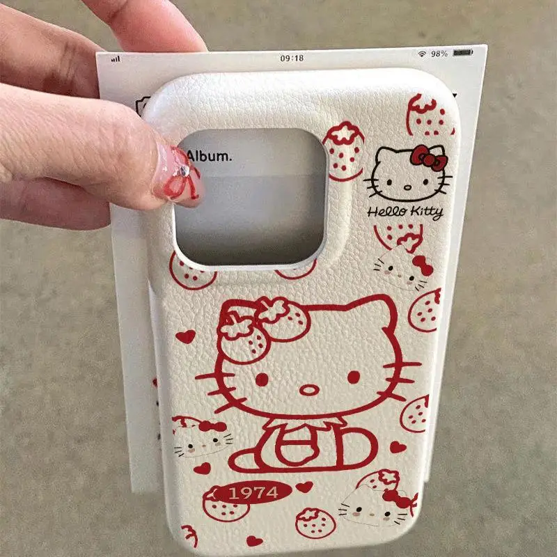 

Kawaii HelloKitty Silicone Phone Case for IPhone 16 15 14 11 12 13 Pro Max Plus Cartoon Air Shockproof Bumper Back Cases Cover