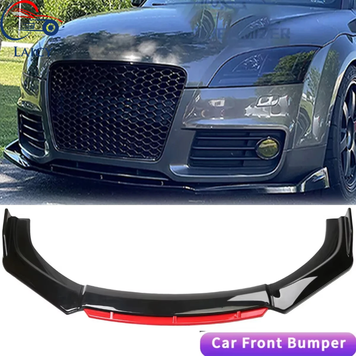

LAICY For A-udi TT RS Front Bumper Lip Chin Spoiler Splitter Diffuser Body Kit Trim Air Dam Canard Splitter Guard