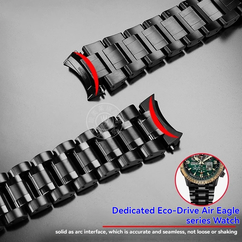 الصلبة الفولاذ المقاوم للصدأ الساعات ل المواطن الأزرق الملاك الرجال راديو موجة ساعة JY8074 JY8085 سلسلة 22 مللي متر سوار معدني الإكسسوار